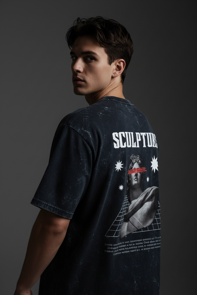 Unisex Acid Washed Oversized Tee